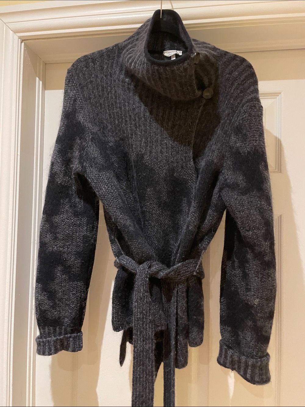 Max Mara Mohair Cashmere Belted Cardigan Deconstructed Lagenlook L